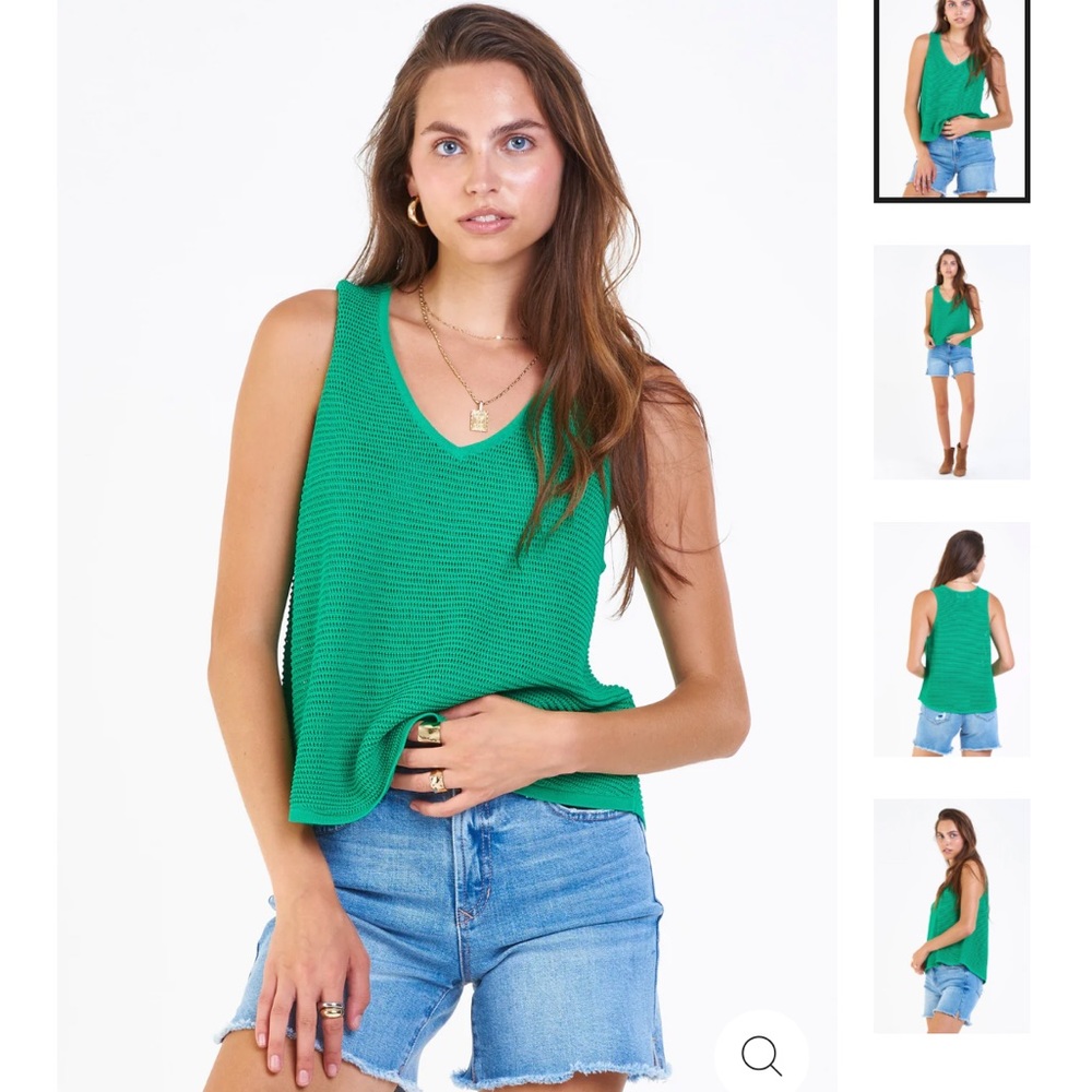 Dear John green Willa V-neck Tank, small, NWT